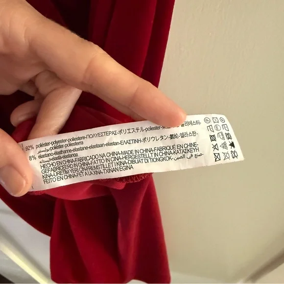 Gorgeous Zara Deep Red Velvet Dress - Picture 7 of 8